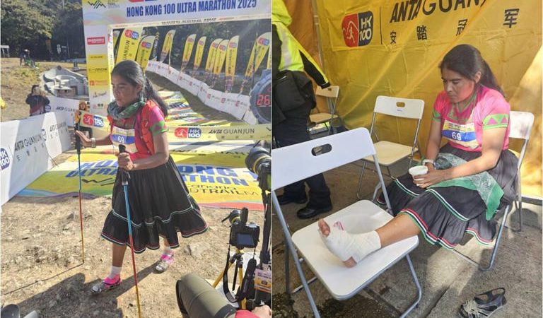 Lorena Ramírez, corredora rarámuri completa el Ultramaratón de Hong Kong; la mexicana llegó a la meta pese a las heridas en sus pies