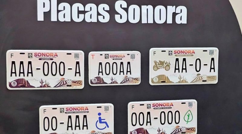 Sonora presenta nuevo diseño de placas vehiculares con identidad regional